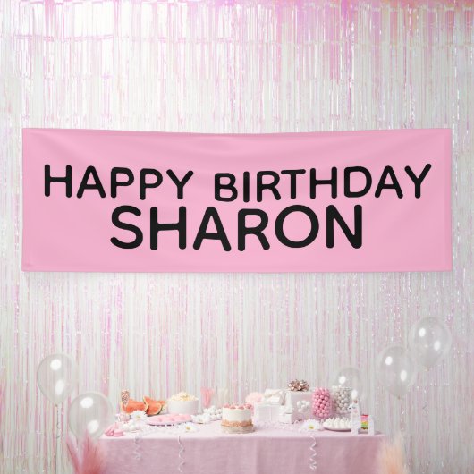 CUSTOM PINK BIRTHDAY PARTY BANNER (Feest)