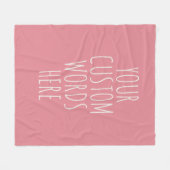 Custom Pink Birthday Text Blanket Gift for Girls  Fleece Deken (Voorkant (Horizontaal))