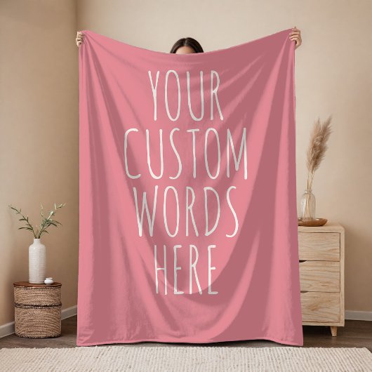 Custom Pink Birthday Text Blanket Gift for Girls  Fleece Deken
