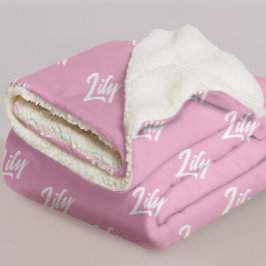 Custom Pink Blanket for Baby or Bridesmaids Gift Sherpa Deken