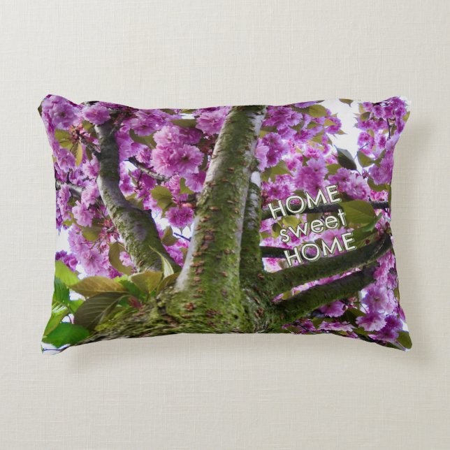 Custom Pink Blooming Tree Crown Photo - Accent Kussen (Voorkant)