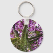 Custom Pink Blooming Tree Crown Photo - Sleutelhanger (Voorkant)
