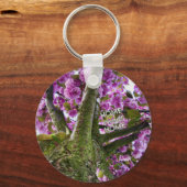 Custom Pink Blooming Tree Crown Photo - Sleutelhanger (Voorkant)
