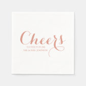 Custom Pink Blush Future Mr & Mrs Name Wedding Servet (Voorkant)