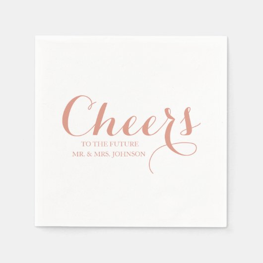 Custom Pink Blush Future Mr & Mrs Name Wedding Servet (Voorkant)