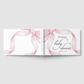 Custom Pink Bow Baby Shower Gastenboek (Volledig)