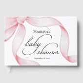 Custom Pink Bow Baby Shower Gastenboek (Voorkant)