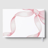 Custom Pink Bow Baby Shower Gastenboek (Achterkant)