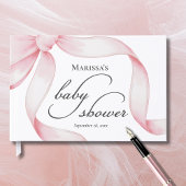 Custom Pink Bow Baby Shower Gastenboek