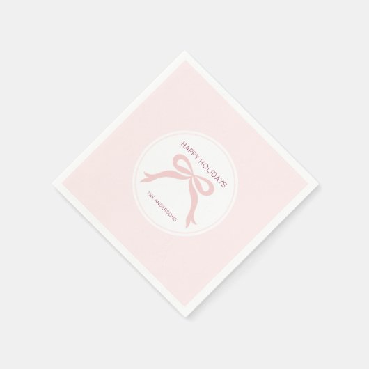 Custom Pink Bow Holiday Servet (Hoek)