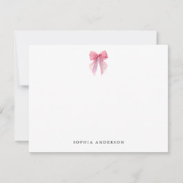 Custom Pink Bow Note Card Notitiekaartje