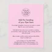 Custom Pink Business Logo Sjabloon Flyer (Achterkant)