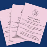 Custom Pink Business Logo Sjabloon Flyer<br><div class="desc">Promoot uw bedrijf of evenement in stijl met deze aanpasbare roze flyer-sjabloon. Met ruimte voor uw logo, kop-, product- of servicegegevens en contactgegevens is dit ontwerp ideaal voor kleine bedrijven, ondernemers, evenementen, verkoop of winkelaankondigingen. De strakke, moderne lay-out in combinatie met een zachte roze achtergrond maakt uw boodschap zowel in...</div>