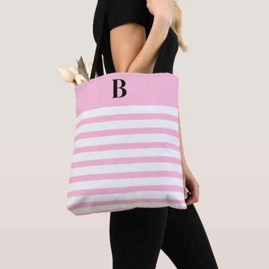 Custom Pink Coquette Monogram (B) Tote Bag (Dichtbij)
