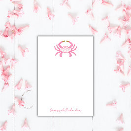Custom Pink Crab, Coastal Sticky Notes