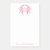 Custom Pink Crab, Coastal Sticky Notes (Voorkant)