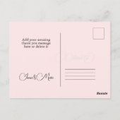 Custom pink Elegant Calligraphy Thank You Cards Briefkaart (Achterkant)