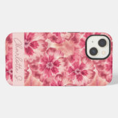 Custom Pink Floral Coquette iPhone Hoesje (Achterkant horizontaal)