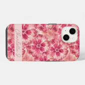 Custom Pink Floral Coquette iPhone Hoesje (Achterkant horizontaal)