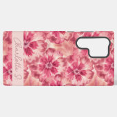 Custom Pink Floral Coquette Samsung Galaxy Hoesje (Achterkant horizontaal)