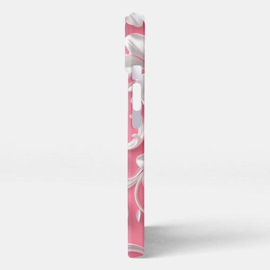 Custom Pink Floral iPhone Case| Schattige| Roze en iPhone Hoesje (Linkerkant)