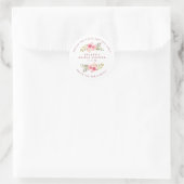 Custom Pink Garland Wreath Bridal Shower Sanitizer Ronde Sticker (Tas)