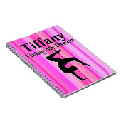 CUSTOM PINK GEPERSONALISEERD GYMNASTIEK TIJDSCHRIF NOTITIEBOEK (Rechterzijde)