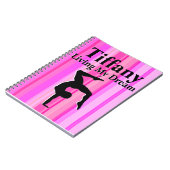 CUSTOM PINK GEPERSONALISEERD GYMNASTIEK TIJDSCHRIF NOTITIEBOEK (Linkerzijde)