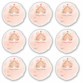 Custom Pink Gingerbread House Holiday Gift Label (Voorkant)