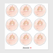 Custom Pink Gingerbread House Holiday Gift Label (Vel)