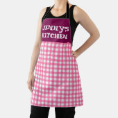 CUSTOM PINK GINGHAM KITCHEN APRON SCHORT (Insitu)
