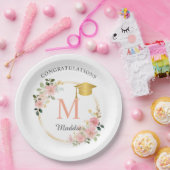 Custom Pink Girls Afstudeerfeest Papieren Bordje (Feest)