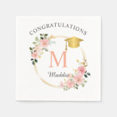 Custom Pink Girls Afstudeerfeest Servet (Voorkant)