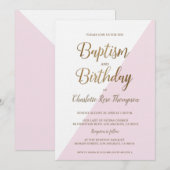 Custom Pink Gold Joint Doop en Verjaardag Kaart (Voorkant / Achterkant)