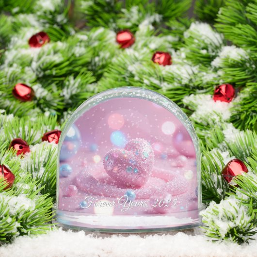 💖Custom Pink Heart Snow Globe –Romantic Gift Idea Sneeuwbol (Kerstmis)