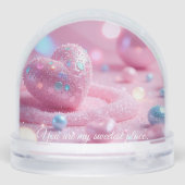 💖Custom Pink Heart Snow Globe –Romantic Gift Idea Sneeuwbol (Achterkant)