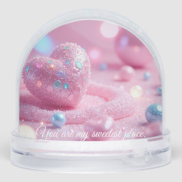 💖Custom Pink Heart Snow Globe –Romantic Gift Idea Sneeuwbol
