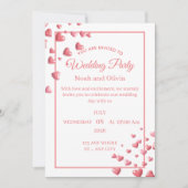 Custom Pink Heart Wedding Invitation Card Kaart (Voorkant)