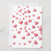 Custom Pink Heart Wedding Invitation Card Kaart (Achterkant)