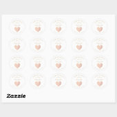 Custom Pink Heart Wedding Sanitizer Hands Gel Ronde Sticker (Vel)