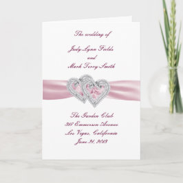Custom Pink Hearts Program Kaart