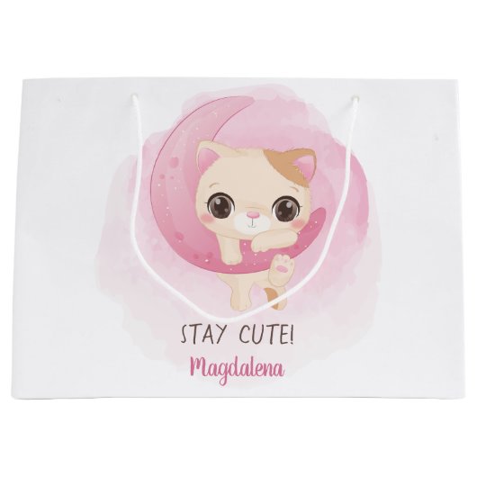 Custom Pink Kitten Groot Cadeauzakje (Voorkant)
