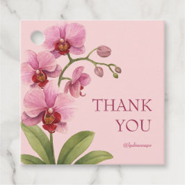 Custom Pink Orchid Business Thank You Tag Bedankjes Labels