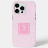 Custom Pink Plaid iPhone Case Elegant Phone Cover (Achterkant)