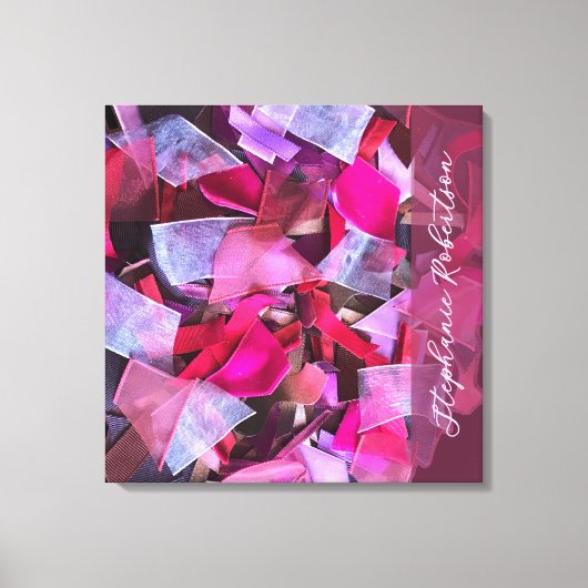 Custom Pink Purple Red Abstract 3D Effect Maximal Canvas Afdruk (Voorkant)