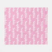 Custom Pink Repeating Name Fleece Deken (Voorkant (Horizontaal))