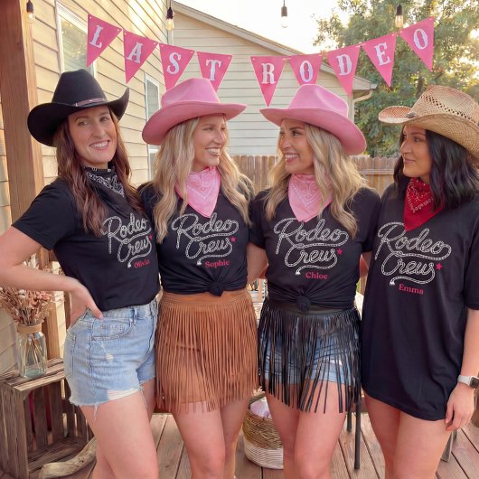 Custom Pink Rodeo Crew Bachelorette Party T-shirt