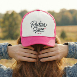 Custom Pink Rodeo Queen Western Bachelorette Party Trucker Pet