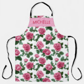 Custom Pink Rose Floral Pattern Schort (Voorkant)