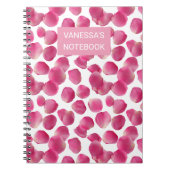 Custom Pink Rose Petals Pattern Notitieboek (Voorkant)